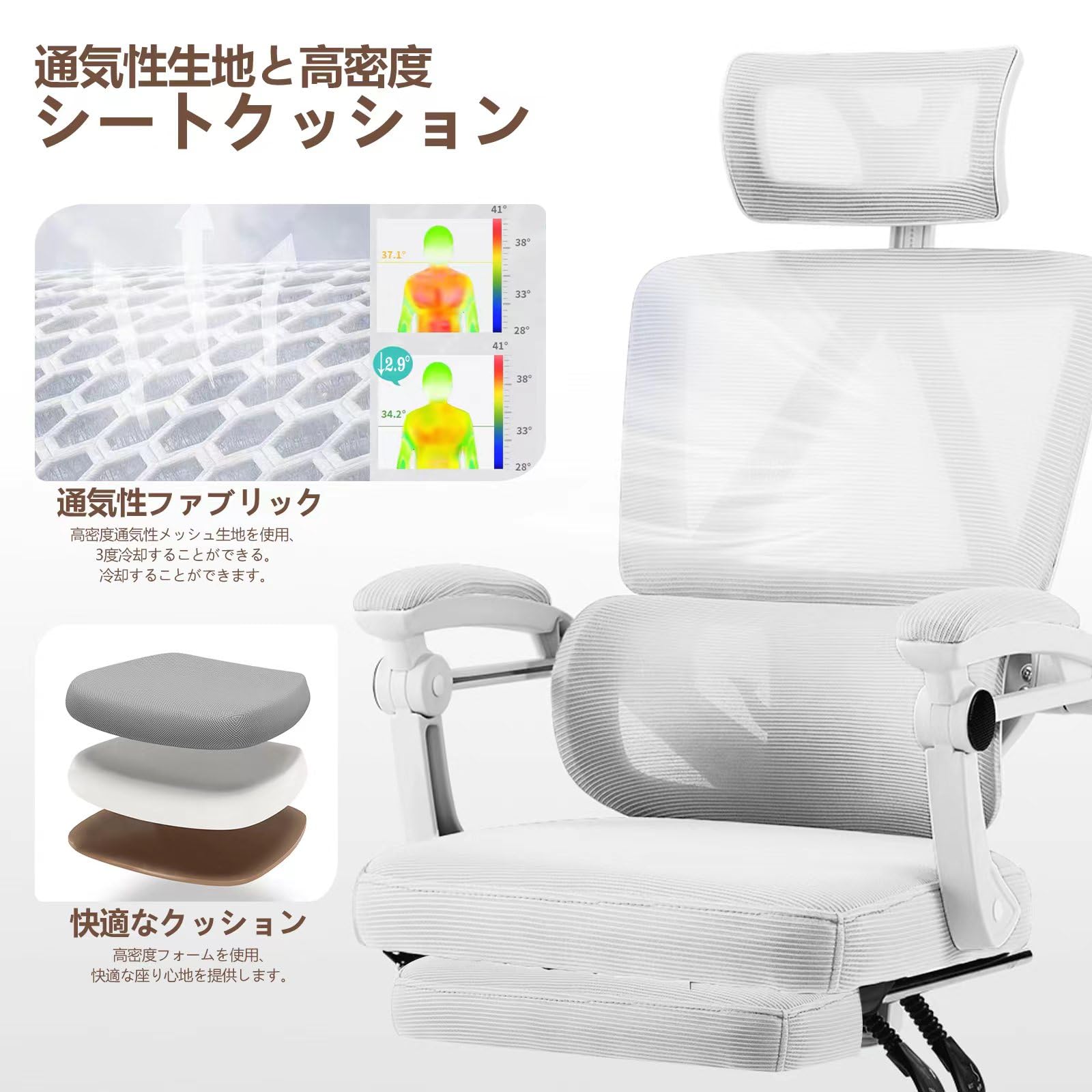 Amazon.co.jp: 疲れない 人間工学 オフィスチェア いす デスクチェア